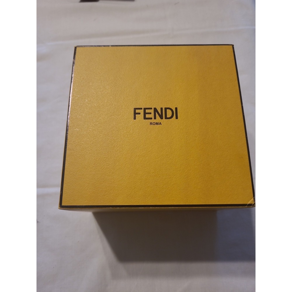 Fendi Empty Yellow Magnetic Gift Box  5" X 5" X 4"